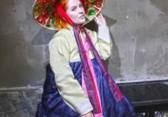 wearing Korean hanbok