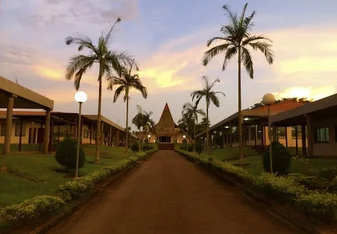 the host university at sunset