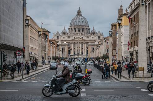 Travelers in St. Peter's Square