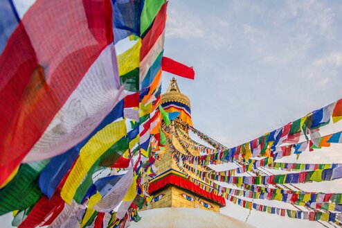 Colorful flags in Nepal