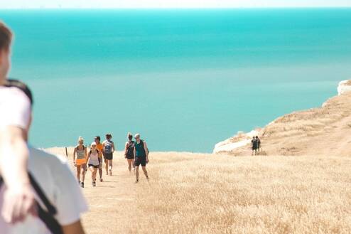 A walking tour on the coast 