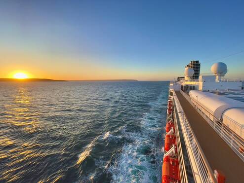 Cruise ship in the ocean