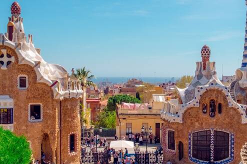 Gaudi art in parc guell barcelona