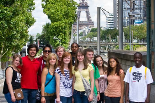 students posing in a group