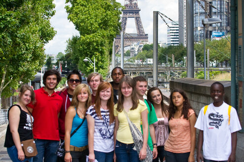 students posing in a group