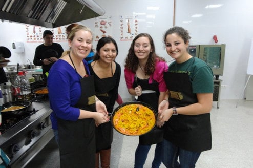 IES Abroad Salamanca IES Abroad Salamanca students cooking a traditional Spanish dish