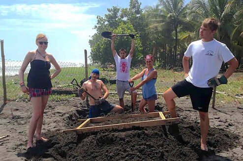 Turtle Rescue and Spanish Immersion Program Tico Lingo | Volunteers on Beach Turtle Rescue and Spanish Immersion Program in Costa Rica