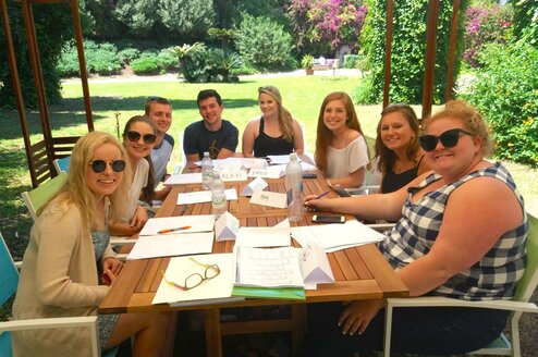 Italian Language Courses in Sicily  Outdoor conversational class in the Italian Academy gardens