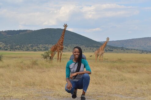 10 Ways to Study Abroad: Young Woman in Africa with Giraffes