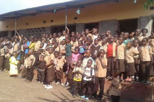 Simoonga Thandizani Trust School Students at the assemble point