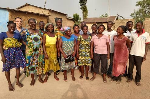 shortly after a meeting with the beneficiaries of the micro finance project