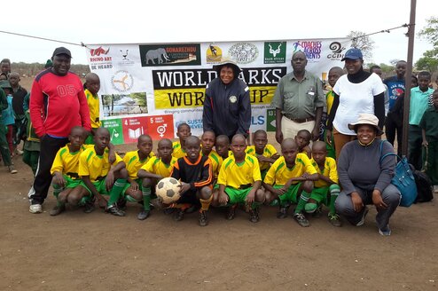 Mupinga Primary school, boys champion at the Great Limpopo Transfrontier Park Cultural Fair Conservation Tournament.
