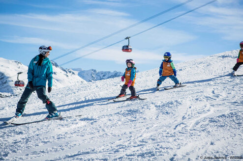 Practicing snow plough