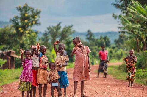 volunteer in rural Uganda