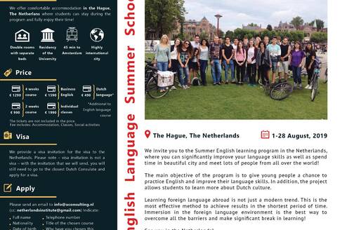 English language summer school