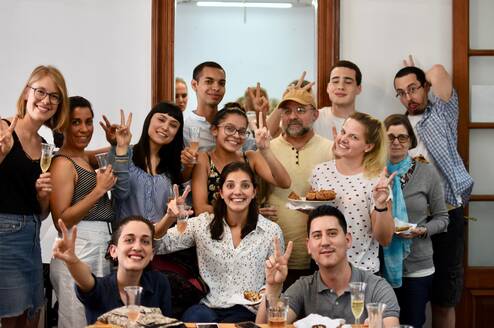 Students and teachers at Academia Buenos Aires Spanish school