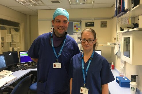 students shadowing doctors in a hospital