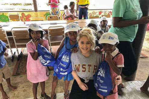 Penelope with the local Fiji kids