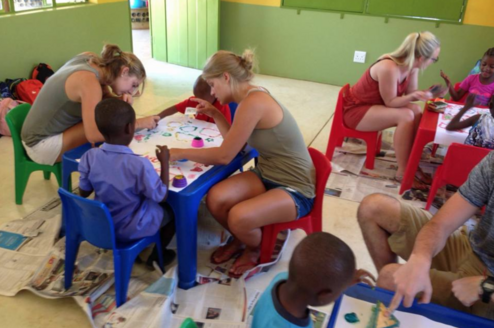 Interns at a special needs school in Namibia.