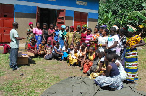 REDU- women receiving some reusable sanitary pads after the training