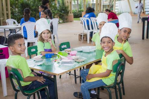 Young learners learning about baking