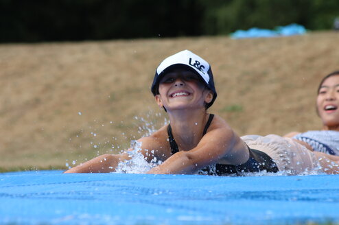 The famous waterslide at L&E World Camp UK