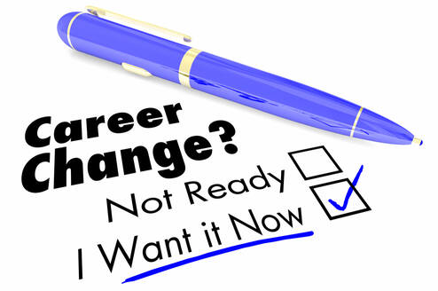 Career Change question with 2 boxes to choose from. Not Ready or I want it now! The second option is underlined. 