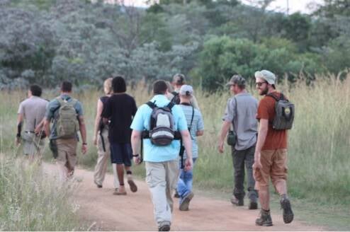 Students taking part in important conservation work in South Africa.