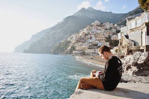 Student along the water