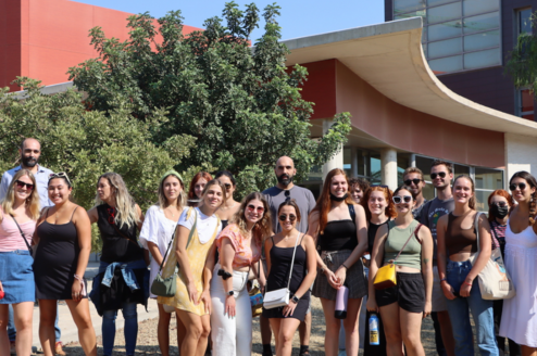 A group of Study Abroad students at UAL Campus