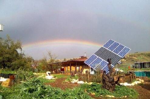 A rainbow over the farm