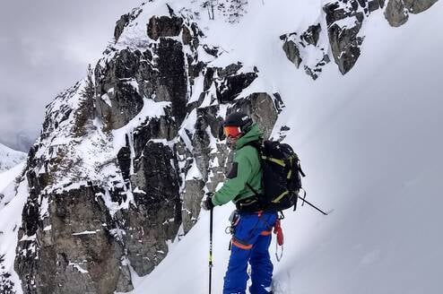 view of skier on mountain