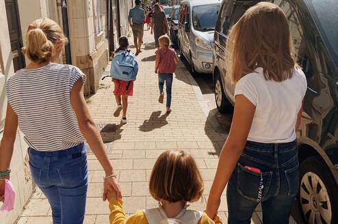 Exploring town with your host family