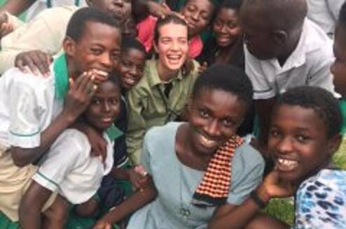 Olivia our volunteer from Holland having a wonderful moment with our Students