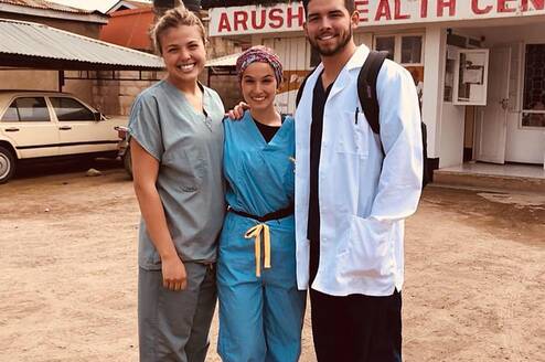 Medical Volunteers outside a Health center