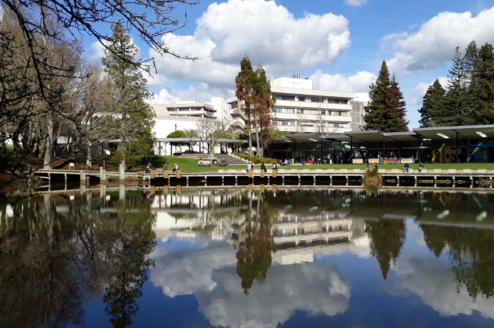 The Hamilton Campus has 3 small lakes and lots of space to stretch your legs