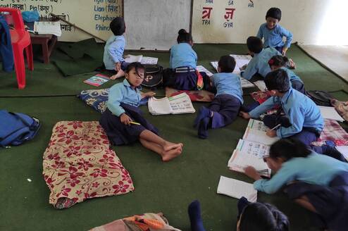 Class room of school in Dhading district