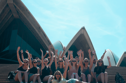 Group photo in front of Sydney Opera House