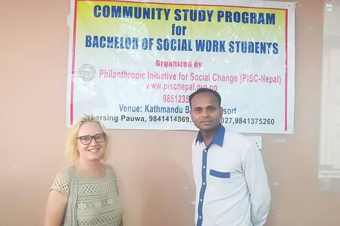 Emily Braley, graduate student of University of Florida and Prabin Khanal, Executive Director of PISC-Nepal. She came as a volunteer under Community Study Program