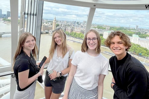 Students on the London Eye