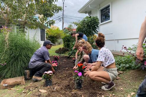Garden work at Veritas