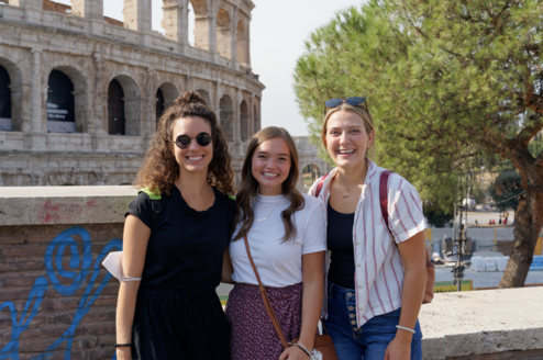 Students in front of the Colosseum