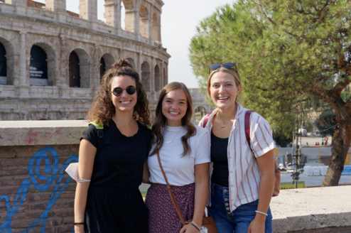 Students in front of the Colosseum