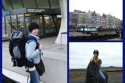 A collage of Andrea's solo trip photos.