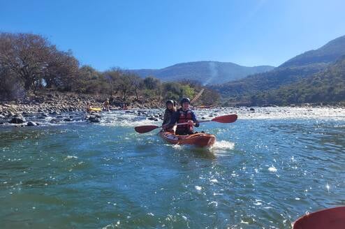 kayaking in river