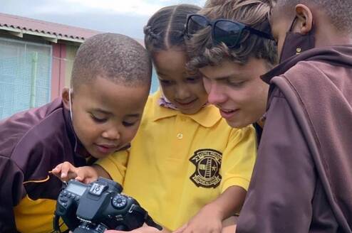 gap year student volunteering in after school sports program in South Africa