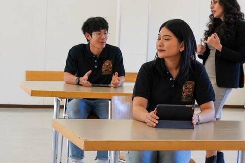 Students in their classes