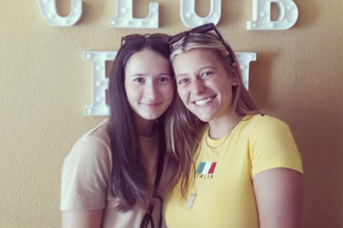 Two American au pairs enjoying summer in Spain