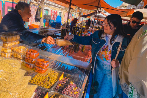 CYA Student shopping at the farmers market