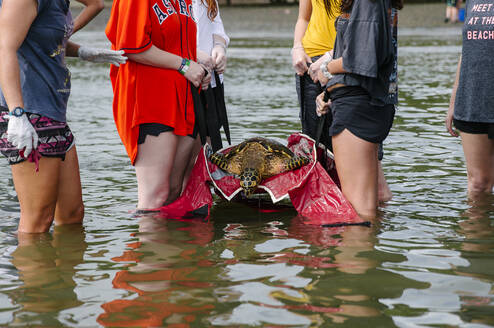 Gap Year participants at the beach during 